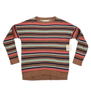 Rei Co-op NEW Heritage Wallace Lake Waffle Knit Stripe Sweater Long Sleeve NWT L